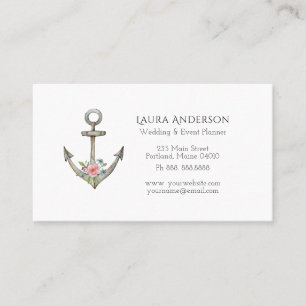 Carte de visite nautique Ancre aquarelle