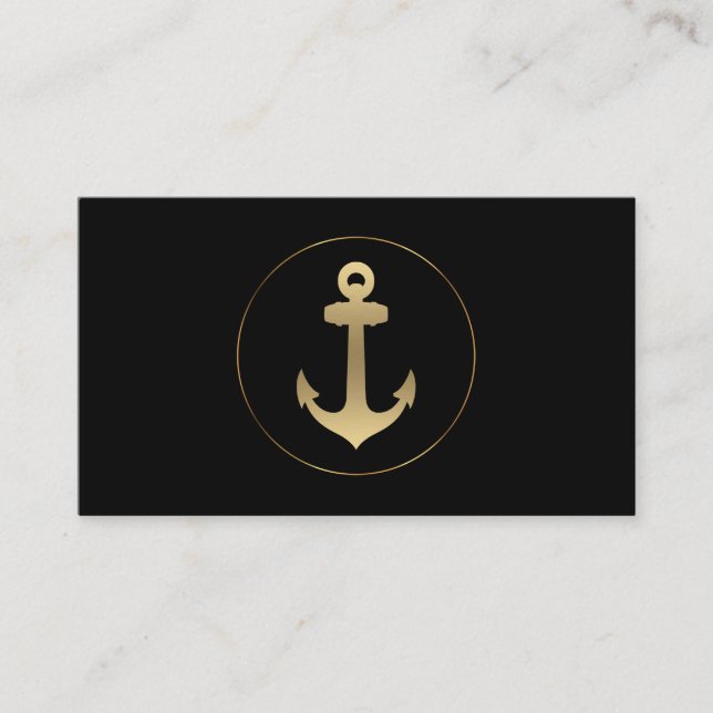 Carte de visite nautique de logo d'Ancre (Devant)