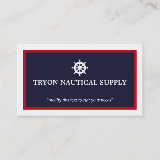 Carte De Visite Navire de capitaine de voile Helm Nautical Supply (Devant)