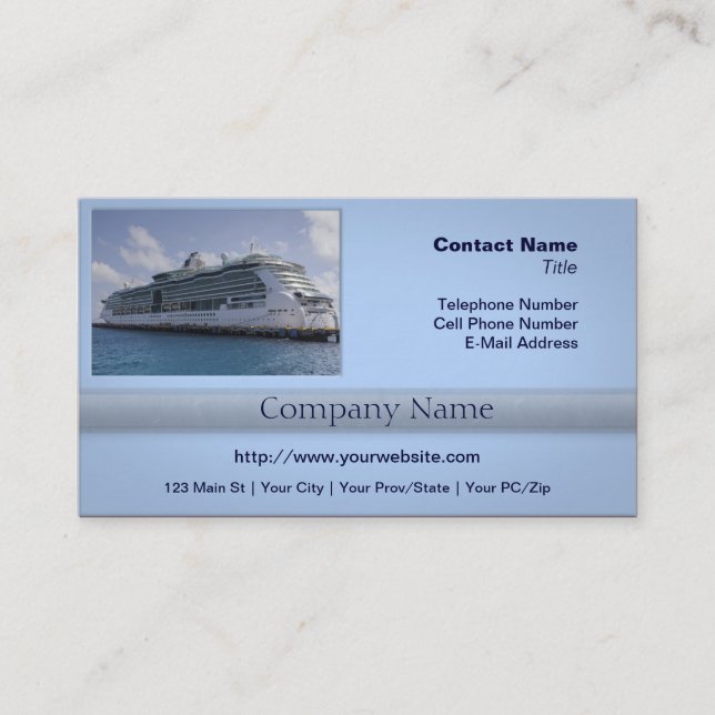 Carte De Visite Navire de croisière tropicale (Devant)