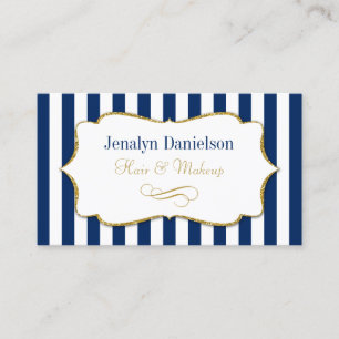 Carte De Visite Navy Blue Gold Elegant Event Planner Mariage Cheve