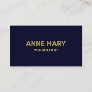 Carte De Visite Navy Blue Gold Minimal Modern Elegant Consultant