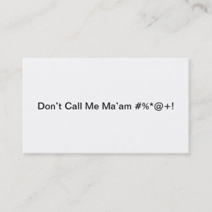 Carte De Visite Ne m'appelez pas Madame #%*@+!