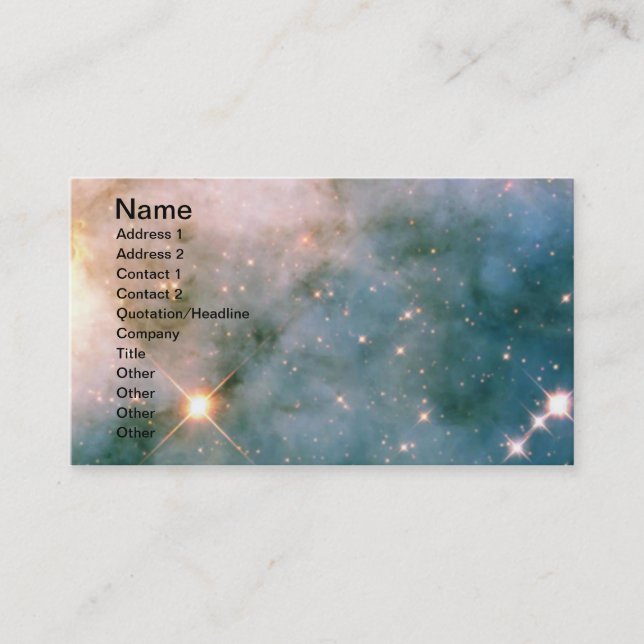 Carte De Visite Nebula de Carina Lumineuse (Devant)
