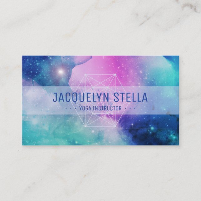 Carte De Visite Nebula Espace Moderne Géométrie Sacrée | Yoga (Devant)