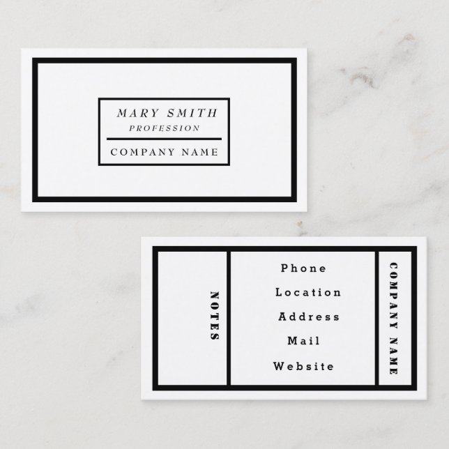 Carte De Visite Neige blanche simple (Devant / Derrière)