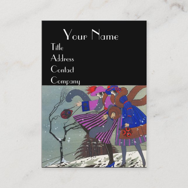 CARTE DE VISITE NEIGE HIVER / BEAUTÉ MODE COSTUME DESIGNER (Devant)