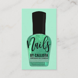 Carte De Visite Neo Mint Green Parties scintillant Clou Polonais T