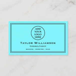 Carte De Visite Neon Blue Black Entreprise Logo d'entreprise