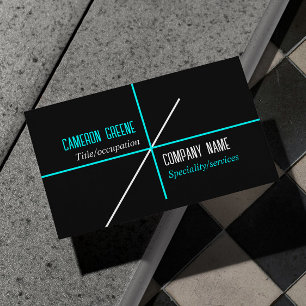 Carte De Visite Neon Blue Lines Noir