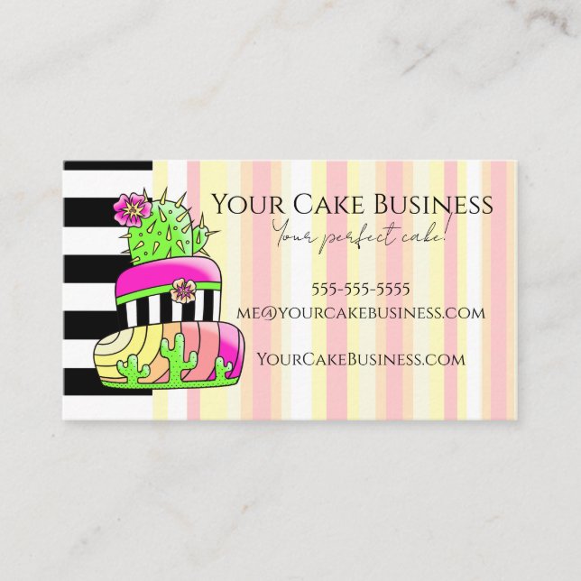 Carte De Visite Neon Cactus Business Card (Devant)