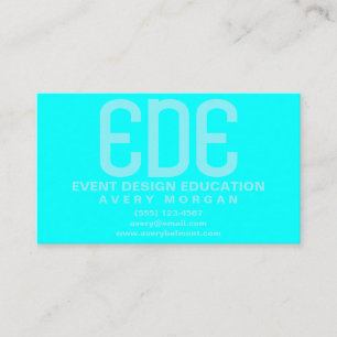 Carte De Visite Neon Cyan Minimal