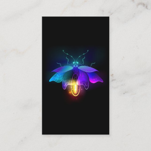 Carte De Visite Neon Firefly sur noir (Devant)