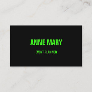 Carte De Visite Neon Green Black Custom Color Mariage Event 2023