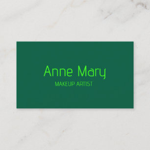 Carte De Visite Neon Green Hunter Green Custom Maquillage Artiste 