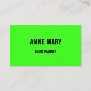 Carte De Visite Neon Green Professional Moderne coloré Plan d'évén