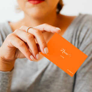 Carte De Visite néon orange - élégant script