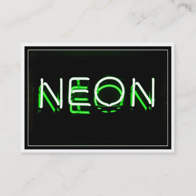 Carte De Visite NEON - Panneau vert néon (Devant)