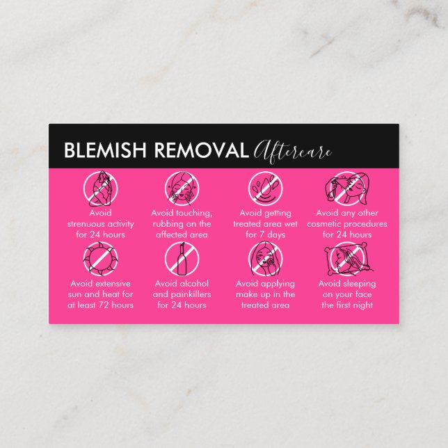 Carte De Visite Neon Pink Blemish Remodcare (Dos)