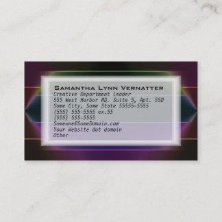 Carte De Visite Neon Rainbow Stripes