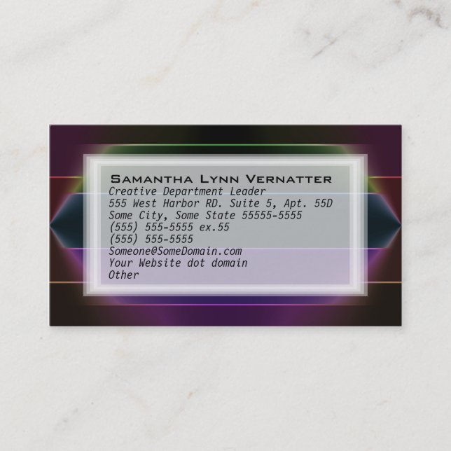 Carte De Visite Neon Rainbow Stripes (Devant)
