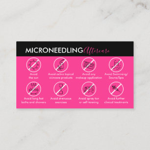 Carte De Visite Néon rose microneedling post-enseignement