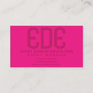 Carte De Visite Néon rose minimal