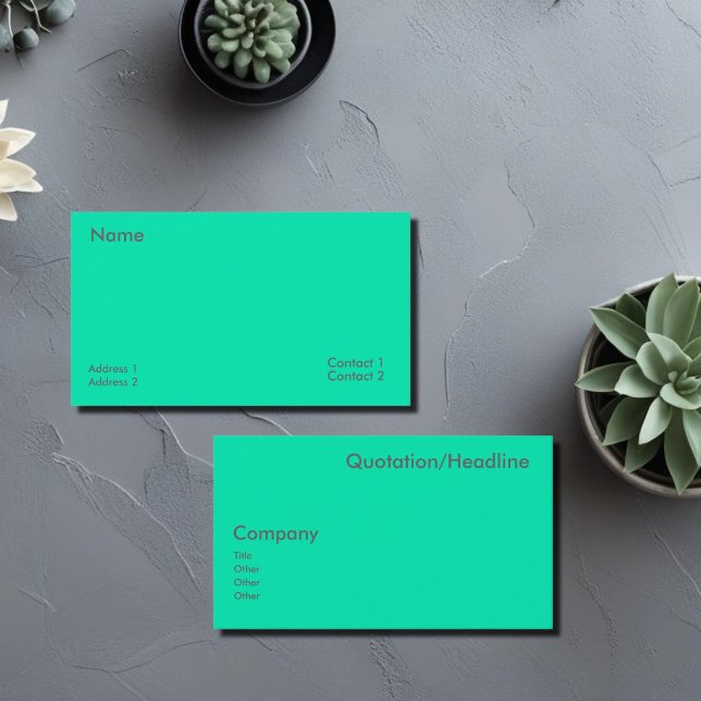 Carte De Visite Neon Turquoise (Créateur téléchargé)