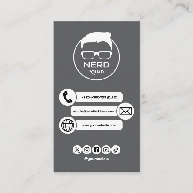 Carte de visite nerd de tech informatique (Devant)