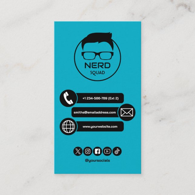 Carte de visite nerd de tech informatique (Devant)