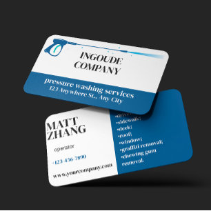Carte De Visite Nettoyage à haute pression Laveur à puissance blan
