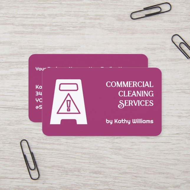 Carte De Visite Nettoyage de bureau (Devant/Arrière en situation)