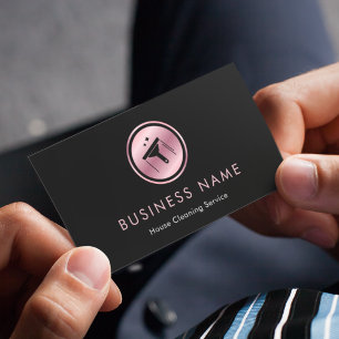 Carte De Visite Nettoyage de fenêtre rose or Nettoyage de logo