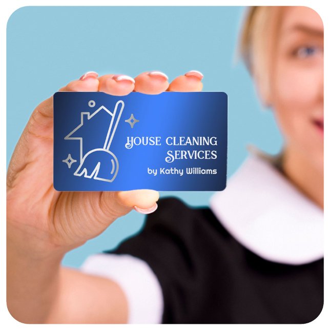 Carte De Visite Nettoyage de la maison (House Cleaning Business Cards)