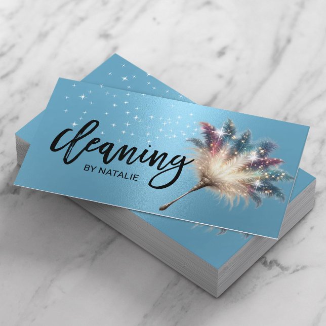 Carte De Visite Nettoyage de la maison Magical Maid Service Blue M (Créateur téléchargé)