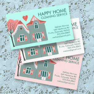 Carte De Visite Nettoyage de la maison Services à domicile Charme