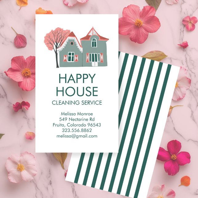 Carte De Visite Nettoyage de la maison Services à domicile Charme (House Cleaning Home Services Charming Business Card
)