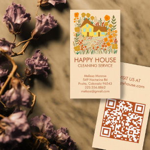 Carte De Visite Nettoyage de la maison Services à la maison Floral