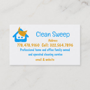 Carte De Visite Nettoyage de l'entreprise nettoyage Sweep Cute Hou