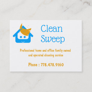 Carte De Visite Nettoyage de l'entreprise nettoyage Sweep Cute Hou