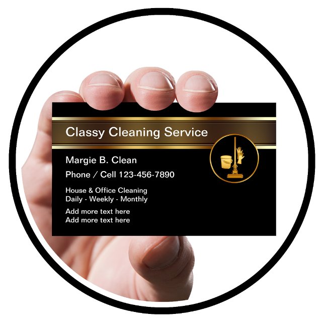 Carte De Visite Nettoyage De Maison Et De Bureau Classique (Créateur téléchargé)