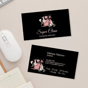 Carte De Visite Nettoyage de maison professionnel Rose Gold Glitte