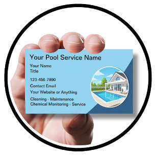 Carte De Visite Nettoyage de Piscine Moderne