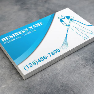 Carte De Visite Nettoyage de pression moderne Blue Power