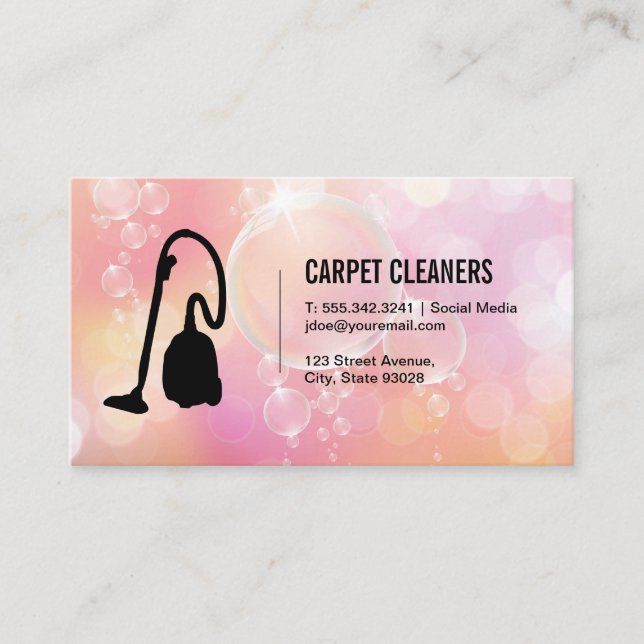 Carte De Visite Nettoyage de tapis | Bulles de savon (Devant)