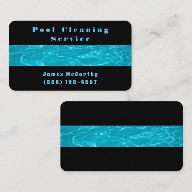 Carte De Visite Nettoyage d'entretien de piscine professionnel (Devant / Derrière)