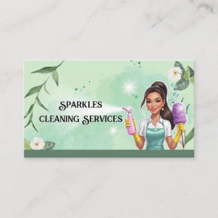 Carte De Visite Nettoyage des domestiques Services de nettoyage pr