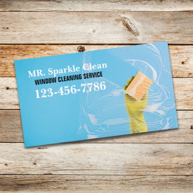 Carte De Visite Nettoyage des fenêtres de nettoyage en verre de la (Modern Housekeeping Glass Cleaner Window Cleaning Business Card)