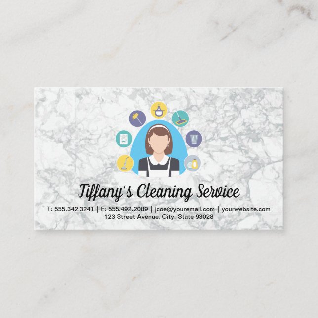 Carte De Visite Nettoyage des icônes du service domestique | Arriè (Devant)