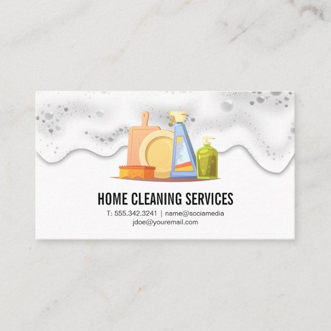 Carte De Visite Nettoyage des services domestiques | Les soap-sons (Devant)